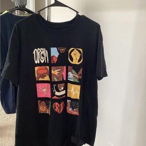 Black Graphic T-Shirt with Colorful Design